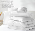 CozyLux King Size Comforter Set White - 7 Pieces Bed in a Bag King, Luxury Soft Bed Set for All Seasons, Bedding Set with Down Alternative Comforter, Sheets, Pillowcases & Shams