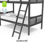 Storkcraft Caribou Bunk Bed Twin Over Twin Bunk Bed (Gray) - GREENGUARD Gold Certified, Twin Bunk Beds for Kids, Converts to 2 Individual Twin Beds, Bunk Beds for Kids