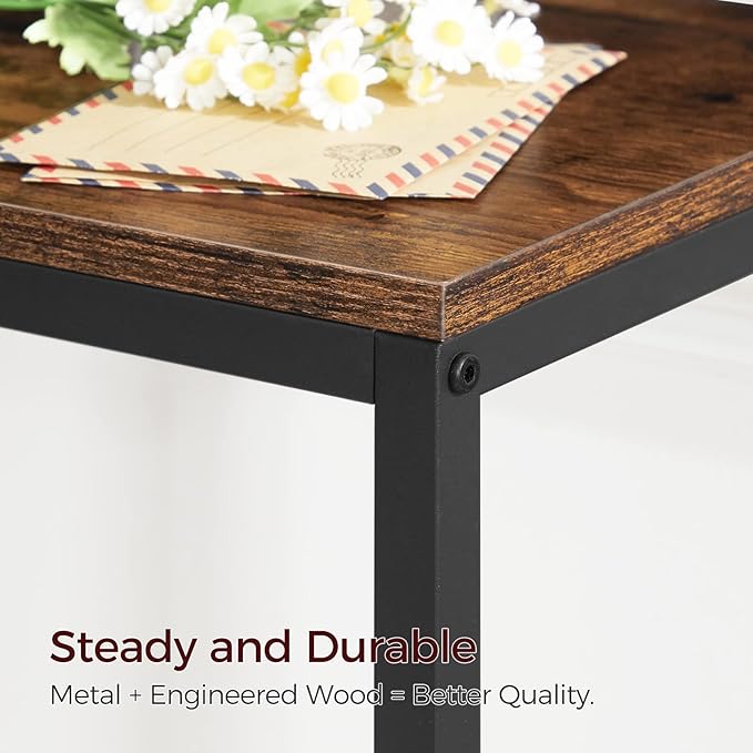 78.7" Console Table with Power Outlet, 11.8" Wide Narrow Sofa Table, Industrial Entryway Table with USB Ports, Behind Couch for Entryway, Hallway, Foyer, Living Room, Rustic Brown CTHR320E01