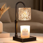 Black Candle Warmer Lamp with Timer -Dimmable Adjustable Height Wax Melt Warmer for Jar Candles,Vintage Home Decor with Elegant Clear Glass,Birthday Gifts for Women, Mom, Friend, Sister