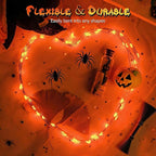 Halloween Led Fairy Lights Battery Powered 16.4ft String Lights Battery Operated for Wedding, Home, Garden, Party, Halloween Christmas Decoration (1pc, Orange 1pc)