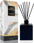 Urban Naturals Mahogany Coconut Reed Diffuser Oil Set – Mahogany, Coconut, Sandalwood, Vanilla & Oakmoss – 5 Ounce Sleek Black Rectangular Refillable Glass Bottle – Made in The USA