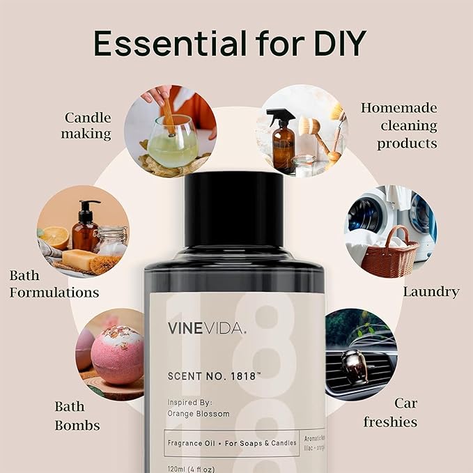 VINEVIDA [4 Fl Oz] Apple Cinnamon Fragrance Oil for Cold Air Diffusers, Fall Essential Oils for Diffuser Oil Refill & Air Freshener Room Spray