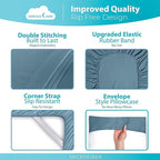 DREAMCARE Full Size Sheets Set - 6 Pcs Deep Pocket Cooling Bed Sheets - Soft, Long Lasting 100% Brushed Microfiber with Side Pocket (Mineral Blue, Full)