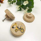 Set of 8 Wooden Construction Vehicle Digger Vehicle Theme Boys Bedroom Furniture Cabinet Dresser Drawer Knobs and Pulls 1.8 X 1.8 Inches