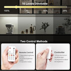 WOBANE Dimmable COB LED Strip Light, 9.8ft Under Cabinet Lighting with Remote Control, 6000K White, Kitchen, Ceiling, Room, Closet, Counter, CRI90+, 1500lm, Timing, ETL Adapter