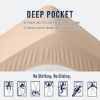 OLANLY Twin Quilted Fitted Mattress Pad – Soft Pillow Top Mattress Topper, Down Alternative Fill, Cooling Comfort Breathable Mattress Cover, Machine Washable Deep Pocket Mattress Protector, Beige