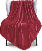 Exclusivo Mezcla Fleece Throw Blanket for Couch, Sofa, 300GSM Super Soft and Warm Blankets, Deep Red Throw All Season Use, Cozy, Plush, Lightweight, 50x60 Inches