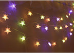 Homeleo 25ft 50 LED Multicolor Star String Lights for Bedroom Decorations, Battery Operated Led Christmas Lights for Apartment Dorm Room Decor(Remote/Timer/Warm White Multicolor Combination)