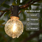 100ft 2-Pack Outdoor String Lights,Dimmable G40 LED String Lights with 52 Shatterproof Clear Bulbs UL Approval Waterproof Globe 1W 2700K Outdoor Lighting for Backyard Porch Cafe Party Wedding Garden
