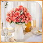 Tigeen 12 Bundles Peonies Artificial Flowers Faux Roses Silk Flowers Hydrangea Artificial Bouquet for Wedding Table Centerpiece Floral Vase Home Office Bridal Decor (Watermelon Red)