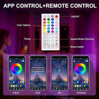 TV LED Strip, 3.28ft Smart RGB LED Lights for 24-32 Inch TVs, Music Sync Bluetooth App & Remote Control, USB-Powered for Gaming, Bedroom, PC, Home Theater