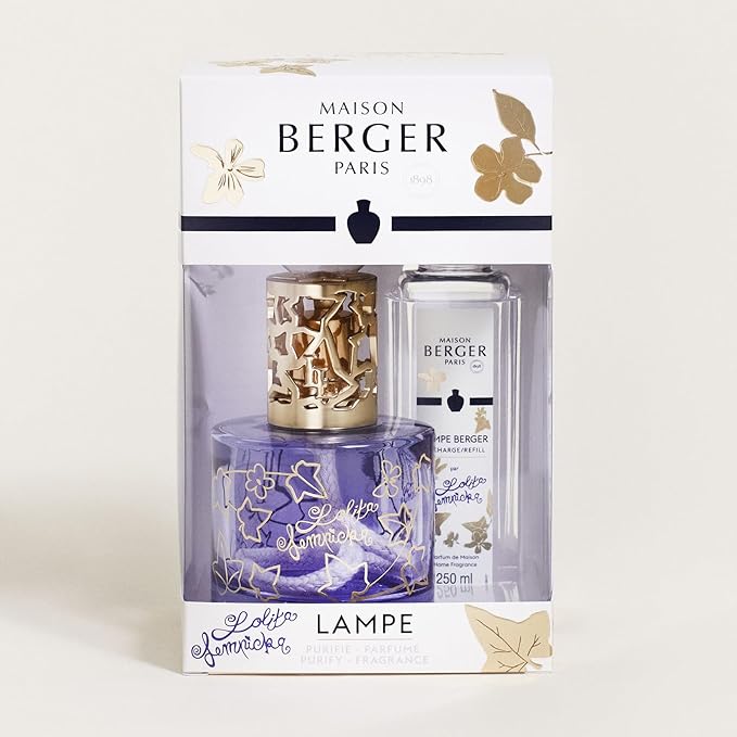 MAISON BERGER - Giftset Lampe Berger - Model Lolita Lempicka - Home Fragrance Diffuser - 4.7 x 3.2 x 3.2 inches - Includes Fragrance 250 milliliters - 8.45 Fluid Ounces (Violet)
