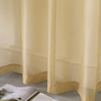 DUALIFE Antique Taupe Brown Sheer Curtains Grommet Light Brown Tan Semi Voile Curtain Panels Window Drapes for Living Room and Bedroom Window Treatments 2 Panels 52 x 72 Inch Natural Taupe