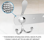GlazieVault Coat Rack Wall Mount - Stainless Steel Coat Hooks (2 Pack) - Heavy Duty Wall Hooks for Clothes & Accessories