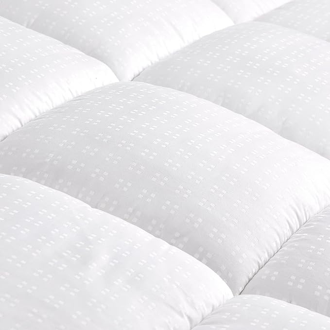 SLEEP ZONE Twin XL Cotton Mattress Pad for College Dorm, Machine Washable Mattress Protector Cover, Soft Cotton Top Cooling Mattress Topper Fits 8-21 inch Deep Pocket, Twin XL