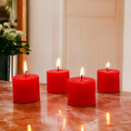 Hosley® Set of 48 Unscented Red Hand Poured Votive Candles Ideal for Weddings Birthdays Holidays Special Events Emergency Lighting Spa Aromatherapy Everyday Use