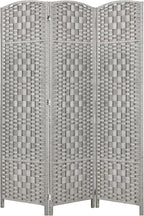 Rose Home Fashion 6 ft Tall Room Divider, Room Dividers and Folding Privacy Screens, 15.7in Privacy Screen 3 Panel Partition Temporary Wall Separation for Private, Stone Grey