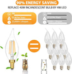 GoBright Dimmable LED Candelabra Bulbs 40W Equivalent, 24-Pack 2700K Soft Warm White E12 Chandelier Light Bulb, Vintage 4W 460LM CA10 Candle Light Bulbs for Chandeliers, Ceiling Fan, Pendant