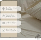 Linen Home 100% Cotton Percale Sheets Twin Size,Light Taupe, Deep Pocket, 3 Pieces Set - 1 Flat, 1 Deep Pocket Fitted Sheet and 1 Pillowcase, Crisp Cool and Strong Bed Linen