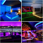 BTF-LIGHTING WS2812B RGB ECO LED Strip, Chasing Effects 5050SMD Individually Addressable 3.3FT 144(2X72) Pixels/m Flexible Dream Color IP30 for Bedroom DIY Projects DC5V (No Adapter or Controller)