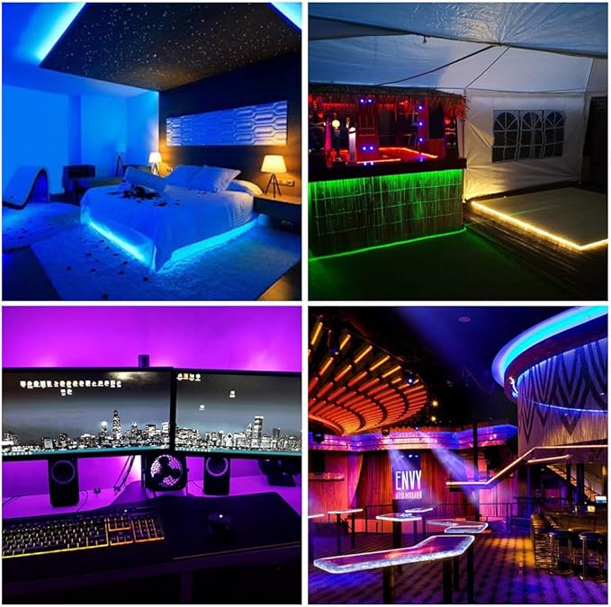 BTF-LIGHTING WS2812B RGB ECO LED Strip, Chasing Effects 5050SMD Individually Addressable 3.3FT 144(2X72) Pixels/m Flexible Dream Color IP65 for Bedroom DIY Projects DC5V(No Adapter or Controller)