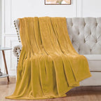 Walensee Fleece Blanket Plush Throw Fuzzy Lightweight (Twin Size 60x80 Honey Gold) Super Soft Microfiber Flannel Blankets for Couch, Bed, Sofa Ultra Luxurious Warm and Cozy for All Seasons