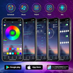 200Ft Outdoor LED Strip Lights Waterproof,Music Sync RGB IP68 Outside Led Light Strips Waterproofs with App and Remote,Exterior Led Rope Lights Waterproof for Deck,Balcony,Roof,Garden,Pool