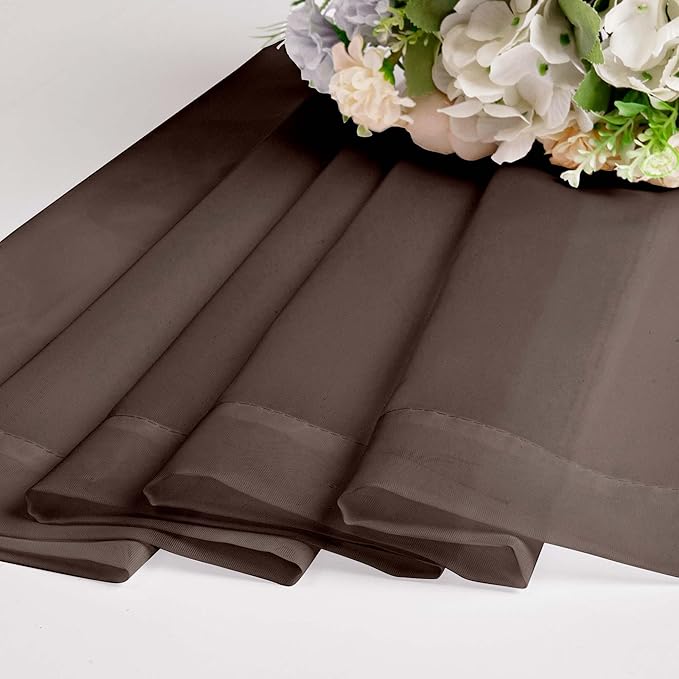 OWENIE Sheer Chocolate Curtains, Sheer Curtains 78 inch Length 2 Panels Set, Rod Pocket Voile Fimly Sheer Drapes for Living Room/Bedroom, 2pcs, Each 42" W x 78" L