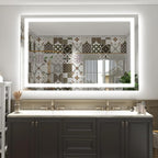 60x 40 Inch Lighted Bathroom Mirror for Wall, LED Illuminated Vanity Mirror with Lights, Dimmable, Anti-Fog, ETL Listed (Backlit and Front Lighted)