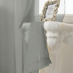 HUTO Sage Grey Sheer Window Curtains 52 by 63 Inch Length Rod Pocket Window Sheer Panels Drapes 2 Panels Curtains for Bedroom Living Room Nursery