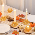Candlestick Candle Holders 10 Pcs Candle Stick Holder Gold Taper Candle Holder Candle Stand for Wedding Party Thanksgiving Halloween Birthday Mantel Baby Shower Table Centerpieces Decor