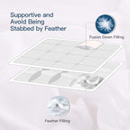 ELEMUSE Full Size Extra Thick Fusion Goose Down Feather Filled Mattress Topper, Plush Fluffy Double Layer Pillowtop Mattress Pad Cover, Soft Featherbed with 8-21 Inch Deep Pocket