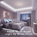 dalattin White LED Strip Lights, 20ft Dimmable Super Bright 24V Led Tape Light 6500K 360 LEDs Lights for Bedrooms, Mirror, Kitchen, Home Decoration Daylight White