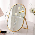 Tabletop Mirrors Makeup Mirror Portable Vanity with Metal Frame Desk Table Mirror with 180°Adjust Dressing Room Rotate Good for Bedroom Bathroom