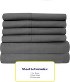 Twin Size Bed Sheets - 4 Piece 1500 Supreme Collection Fine Brushed Microfiber Deep Pocket Twin Sheet Set Bedding - 1 EXTRA PILLOW CASES, GREAT VALUE, Twin, Gray