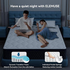 ELEMUSE 12 Inch Cal King Mattress in a Box, Memory Foam Hybrid Mattress with Individually Pocketed Springs for Isolate Motion, Pressure Relief, CertiPUR-US Certified