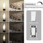 Cotanic Dimmable E12 LED Candelabra Bulb 4000K Daylight, Ceiling Fan Light Bulbs Small Base,60W Equivalent,Type B Bulb for Chandelier,Vintage B11 LED Candle Shape with Clear Glass,600LM,8 Pack