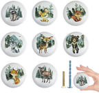 8Pack1.5 Safari Animals Ceramic Cabinet Knob Handle Nursery Kids Woodland Deer Animal Furniture Cupboard Dresser Drawer Pulls and Knobs
