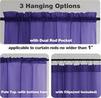 Chyhomenyc Sheer Curtains 63 Inch Length 2 Panels, Light Filtering Rod Pocket Window Sheer Curtain Drapes for Bedroom Living Room, 42Wx63L, 2 Panels, Purple