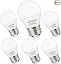 comzler LED Light Bulbs, E26 Base 6000K Cool Bright Daylight 60 Watt Equivalent Ceiling Fan Light Bulb, A15 Appliance Energy Saving Refrigerator Small Light Bulbs, 120V, 600LM, CRI 85+, 6 Pack
