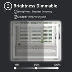 48"x 36" LED Bathroom Mirror with Lights, Double Lighting Sources Dimmable, Backlit + Front Lit, Anti-Fog, Lighted Bathroom Vanity Mirror for Wall(Horizontal/Vertical)