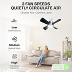 Bell+Howell Socket Breeze Deluxe, Small Ceiling Fan with LED Light and Remote, Adjustable Speeds and Brightness, Light Socket Fan for Bedroom, Kitchen, Living Room, 1000 Lumens