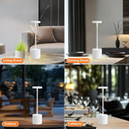 Cordless Table Lamp – 2 Pack Rechargeable Table Lamps, 5000mAh Battery Operated Lamp with 3-Color Dimmable Light, Outdoor Table Lamp for Bedroom, Restaurant, Patio, Home Décor (White)