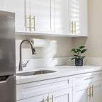 JOY DECOR 3 Pack Cabinet Handles, Gold Cabinet Pulls, 3-3/4 in Hole Center Kitchen Cabinet Handles, Stainless Steel T Bar Handles for Dresser Drawers