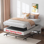 Queen Box Spring 7 Inch Low Profile Box Spring Queen Size Bed Base, 3000 lbs Black Heavy Duty Metal Mattress Foundation with Easy Clean Fabric Cover,Easy Assembly