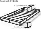 Qingzhou Box Spring Twin, 5 Inch High Metal Twin Box Spring Only, Heavy Duty Mattress Foundation with Fabric Cover, Easy Assembly, Quiet Noise Free, Non Slip, Black