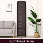 Rose Home Fashion 6 ft Tall Room Divider, Room Dividers and Folding Privacy Screens, 15.7in Privacy Screen 3 Panel Partition Temporary Wall Separation for Private, Dark Coffee