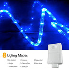 200ft LED Rope Lights Outdoor, 1440 LED Flexible Tube Lights with 8 Modes, Waterproof LED Rope Lighting for Outside, Garden, Patio, Bedroom, Party, Pool, Fences, Indoor Outdoor Decoration (Blue)