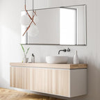 Ruomeng Rectangle Wall Mirror Frameless Bathroom Mirror 48” x 30" Beveled Edge Mirror for Vanity and Entryway